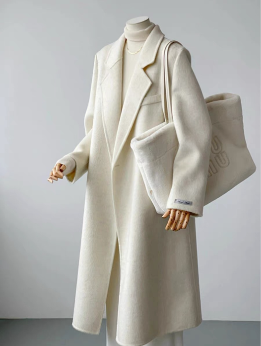 Women's Mid-length Loose Profile Coat - Image 2