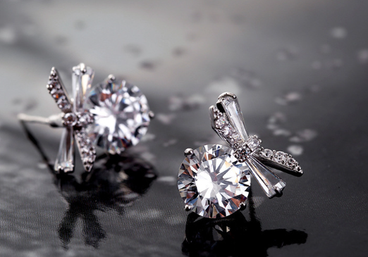 S925 Silver Needle Butterfly Knot Earrings