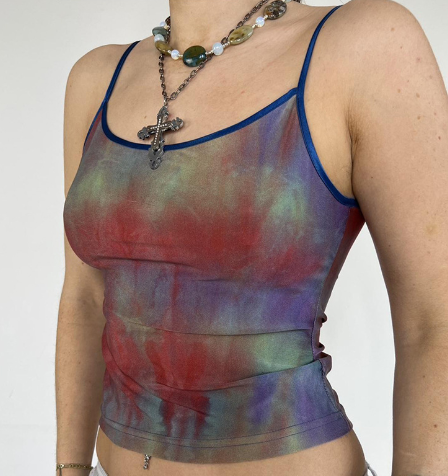 Tie-dye Printing Mesh Camisole Image 4