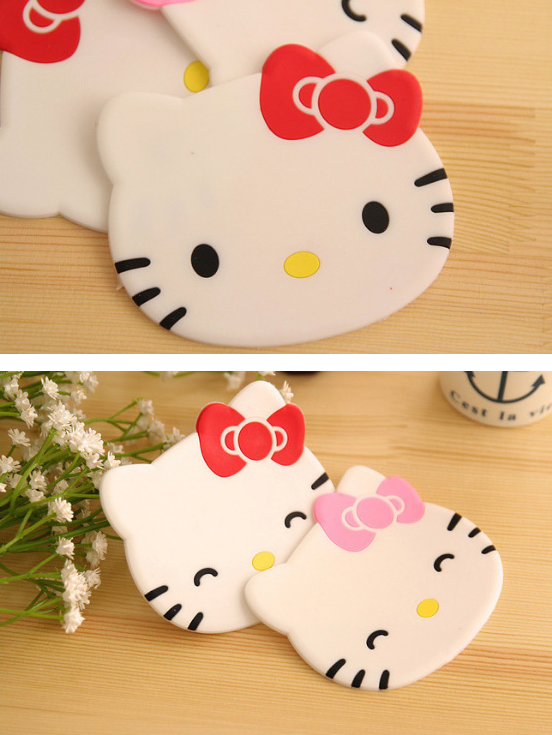 Hello Kitty posavasos cocina mantel Mesa estera casa taza bebida taza té café pad bebida Accesorios silicona Barra de silicona