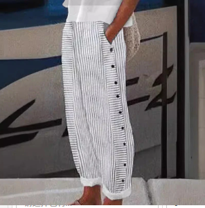 Sera™ - Striped Button-Accent Pants image