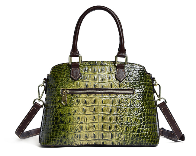 2020 Retro Classic Embossed Crocodile Pattern Genuine Leather Shoulder Bag - Red