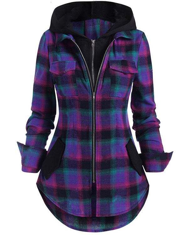 Plaid Pocket Sweatshirt Image 2
