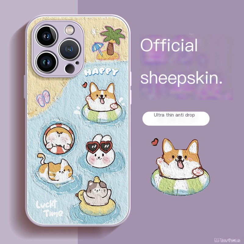 Embroidered Cartoon Duck Phone Case