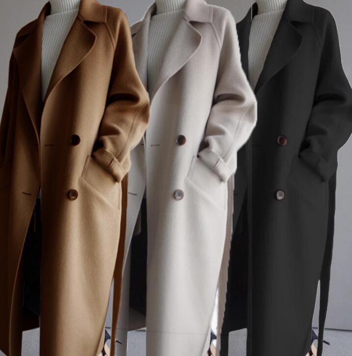 Womens Lapel Cashmere Coat Image 2