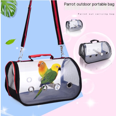 Transparent single shoulder handbag car parrot backpack image