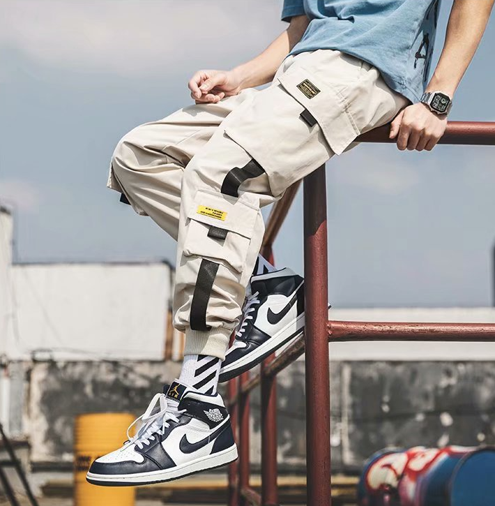Cropped Cargo Trousers Image 4
