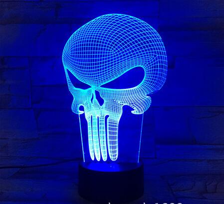 3D Punisher Mask Visual Lamp