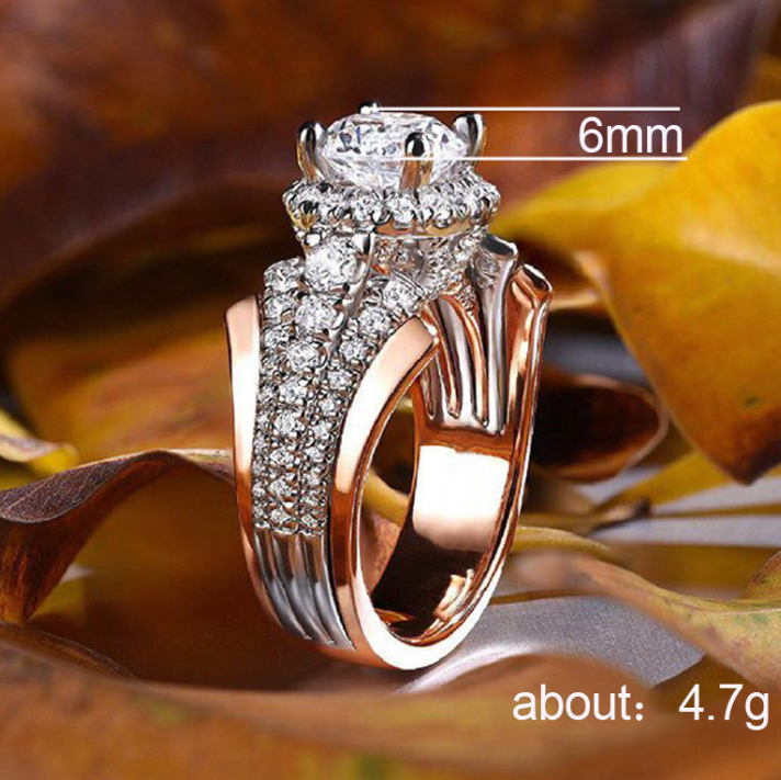 Fashion Dual Color Zircon Ring - Image 1