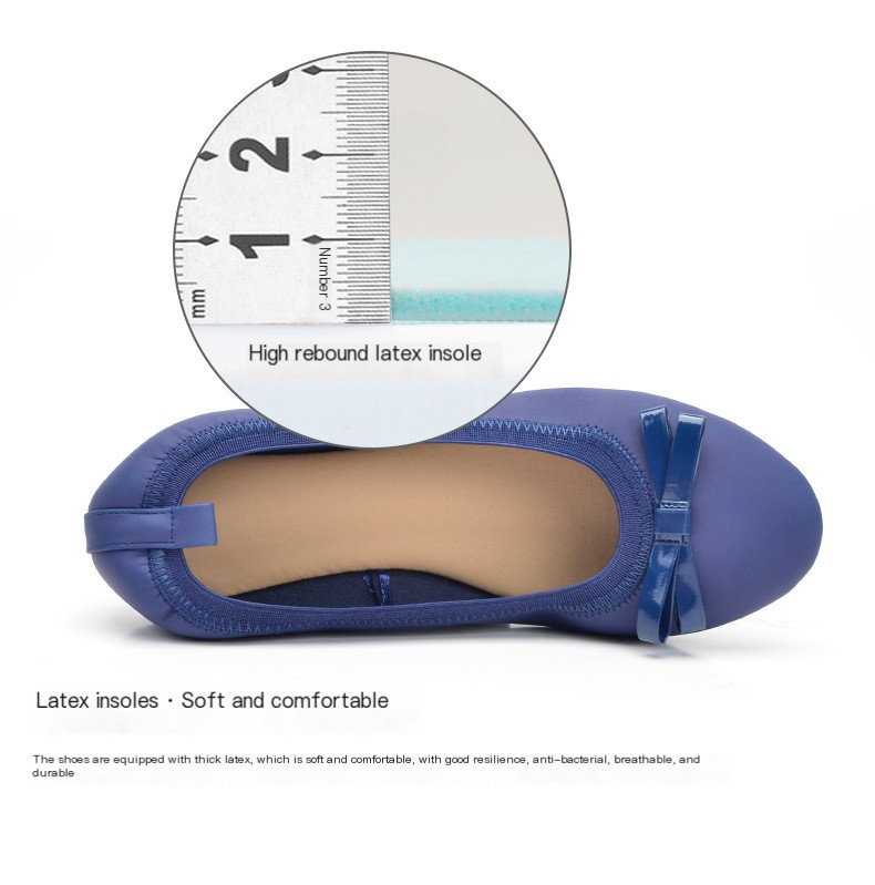 Lovely Pearl Bow Bright Leather Round Toe Flat Shoes
