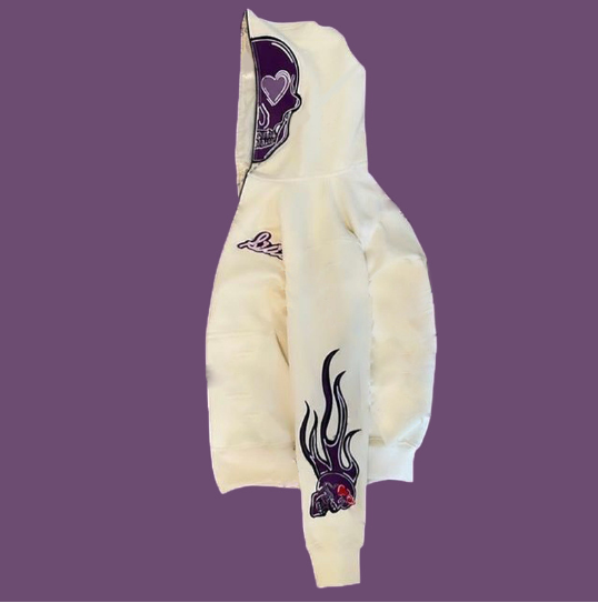 Halloween Print Zip-Up Cardigan Sweatshirt Back View