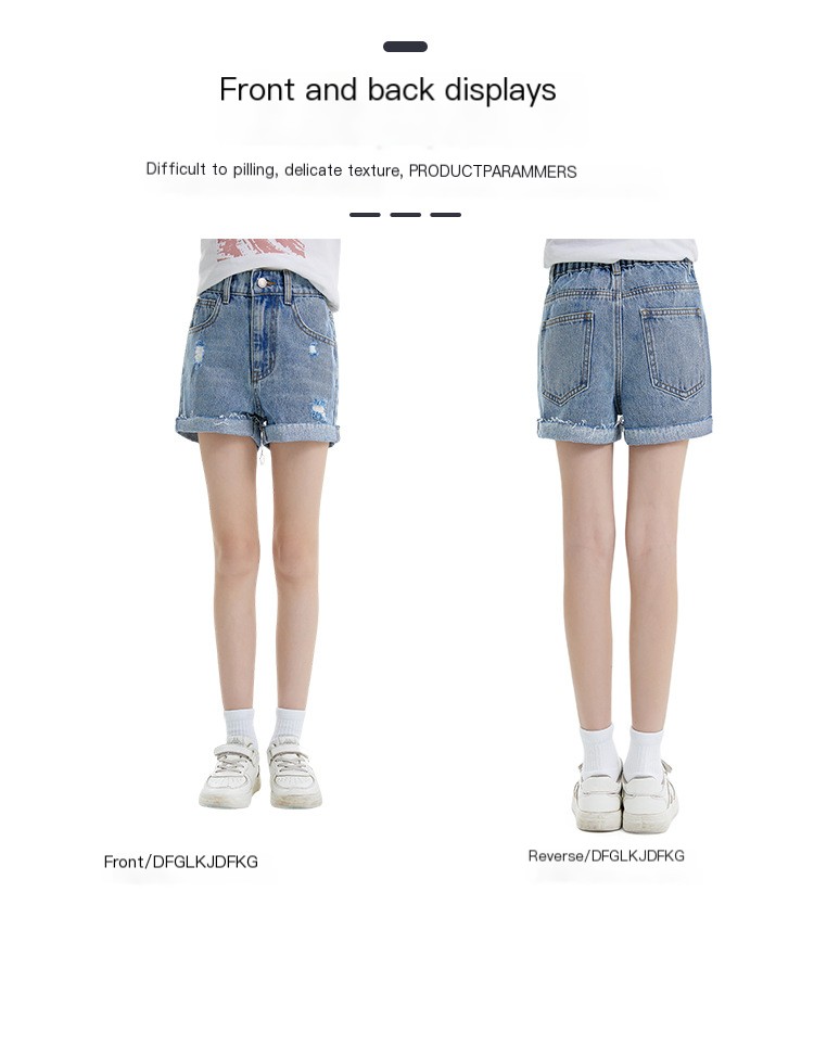 Denim shorts details