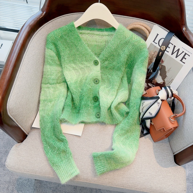 V-neck Marshmallow Sweater Green