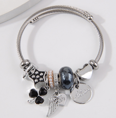 Adjustable Titanium Bracelet - White