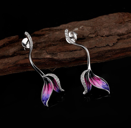 滴油花朵锆石耳钉 Image 3