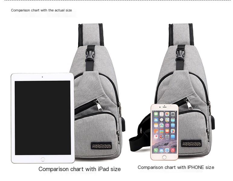 Men's Chest Bag Trendy USB