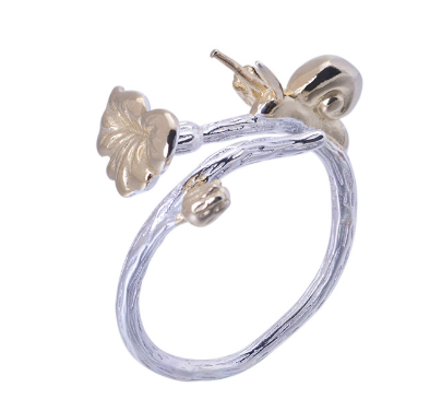 Ginkgo Snail Ring