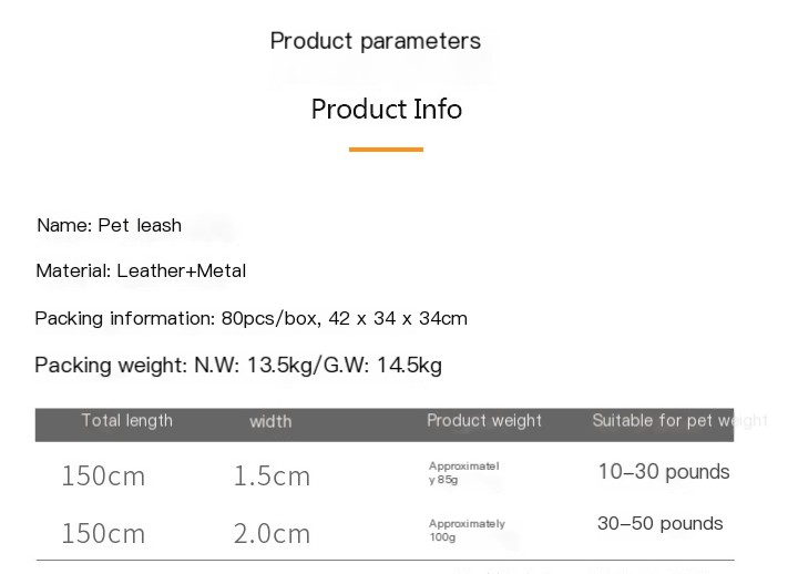 Leather Pet Dog Leash