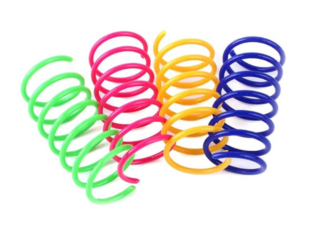 Cat colorful plastic spring cat toy 4