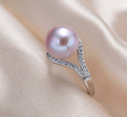 Pink 925 Silver Pearl Ring