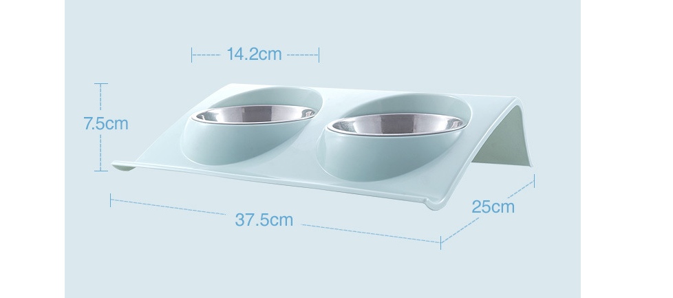 Stainless Steel Pet Double Bowl - Image 1