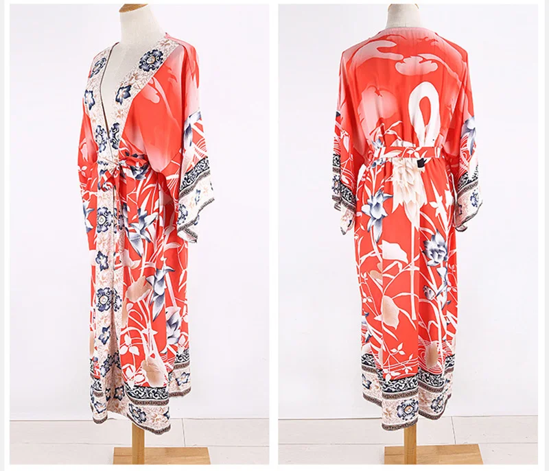 Crane Flower Kimono 1