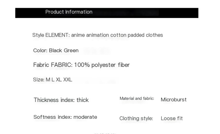 Oversized Anime Print Cotton Coat