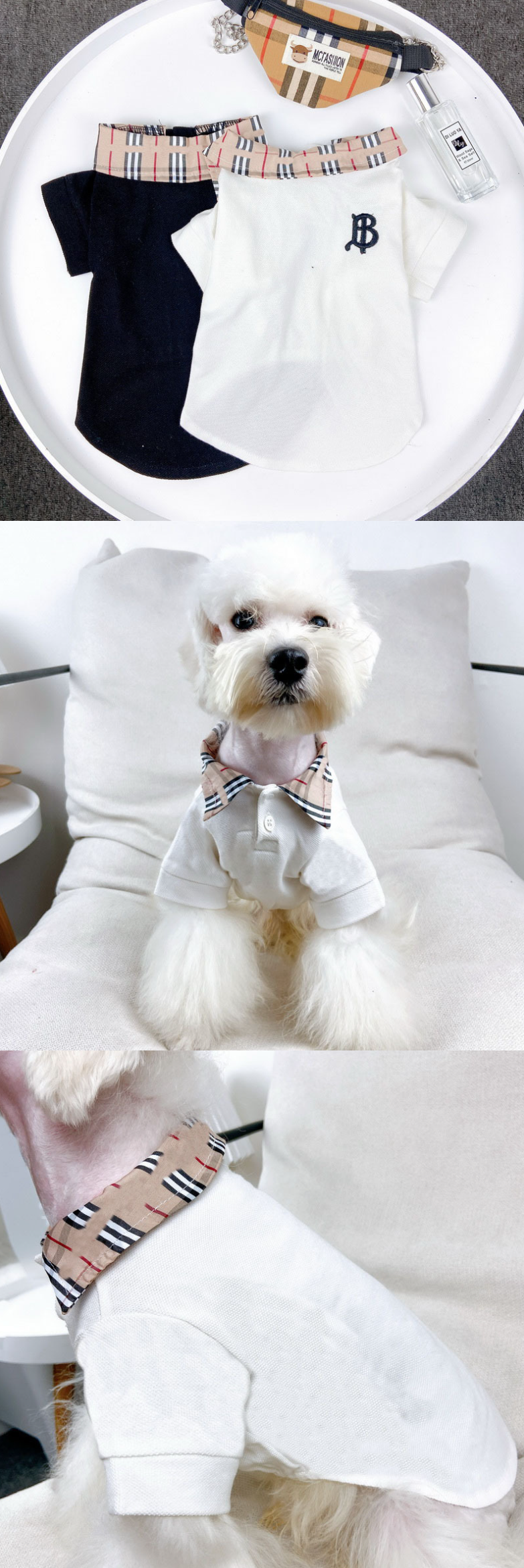 Dog Polo Shirt White