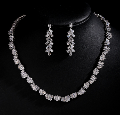 Minimalist 3A Zircon Necklace and Earring Set