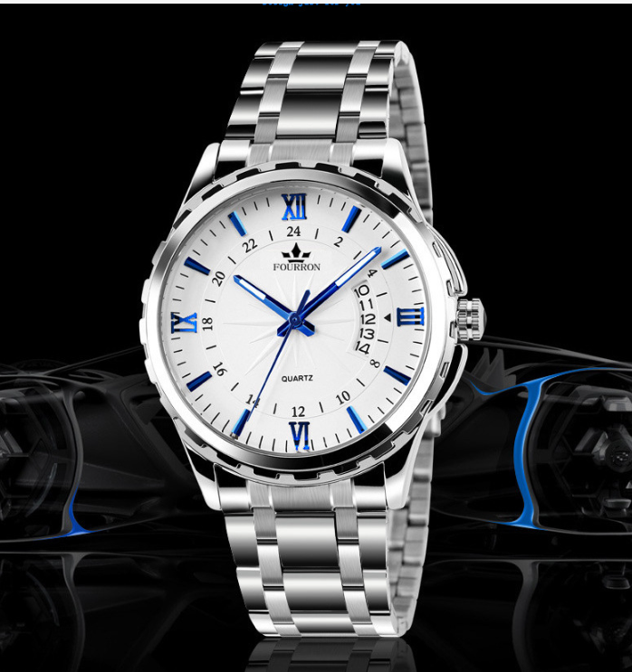 Calendar Luminous Stainless Steel Watch