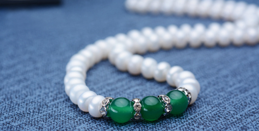 Agate Pearl Necklace Bracelet Ear Stud Set Image 4
