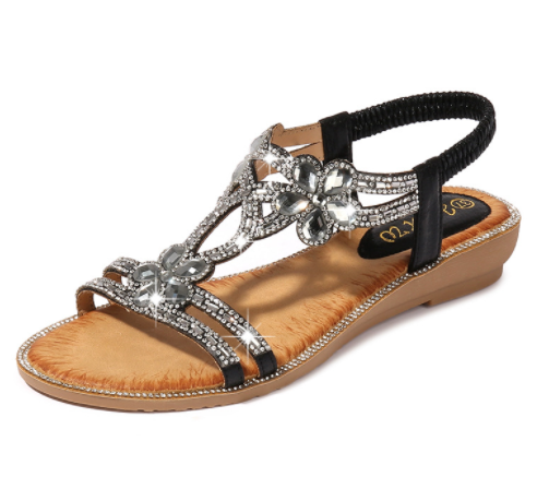 Women's Summer Beach Rhinestone Flat Sandals