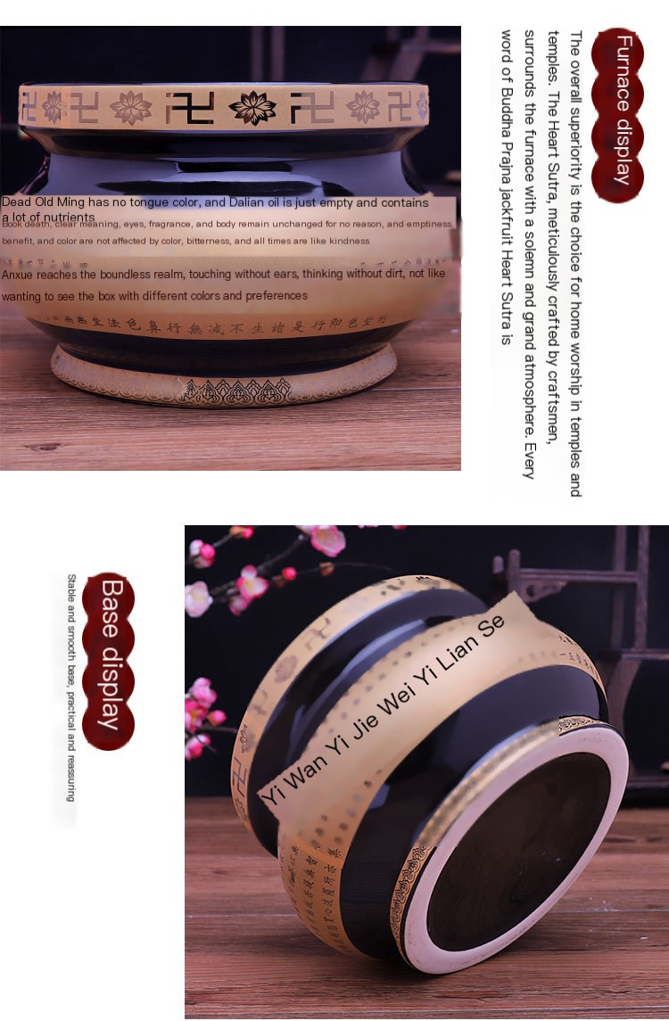 Ceramic Sand Gold Incense Burner Close-Up