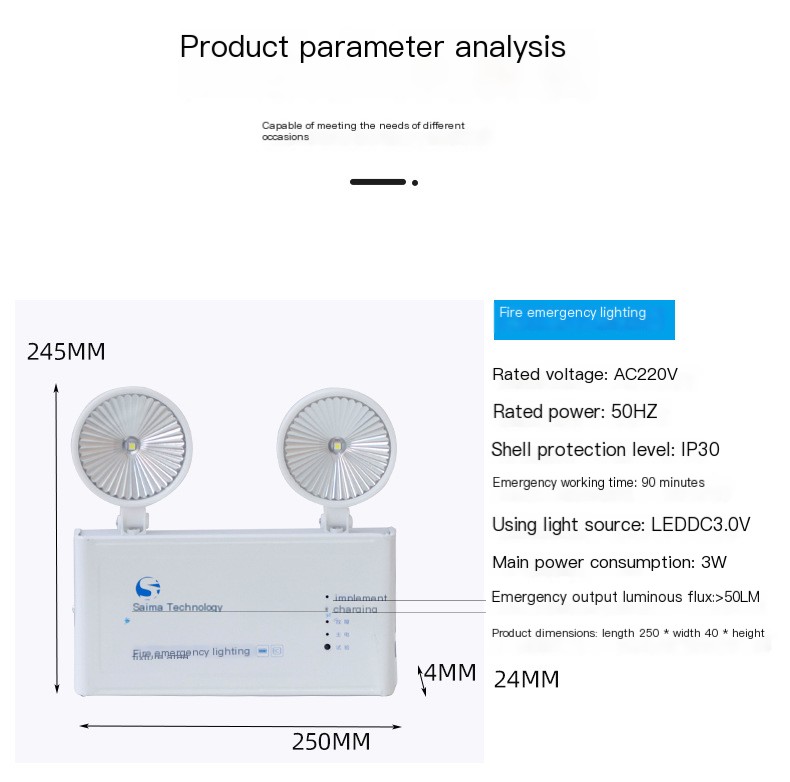 Factory wholesale emergency double head lamp 220V36V24V fire emergency lighting GB fire emergency wall lamp