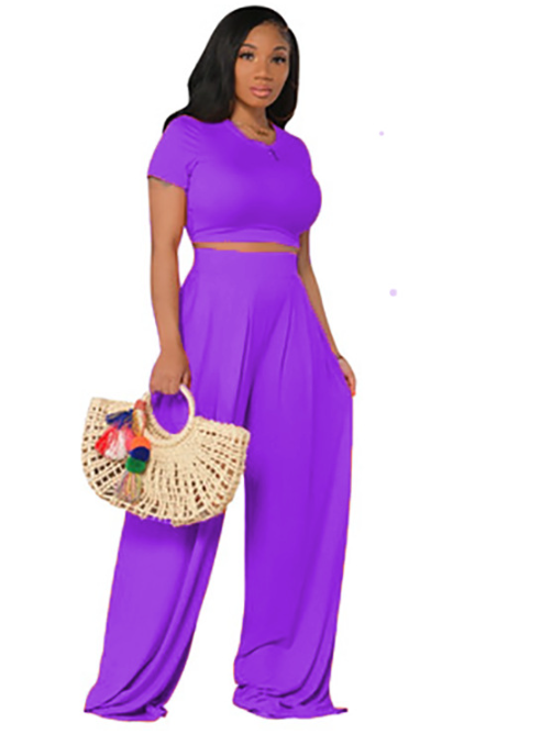 Casual Crop Top - Wide Leg Two-Piece Set Image 12