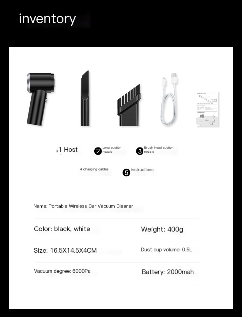 Wireless Car Vacuum Cleaner