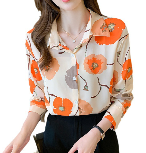 Stylish Chiffon Shirt - Retro Print