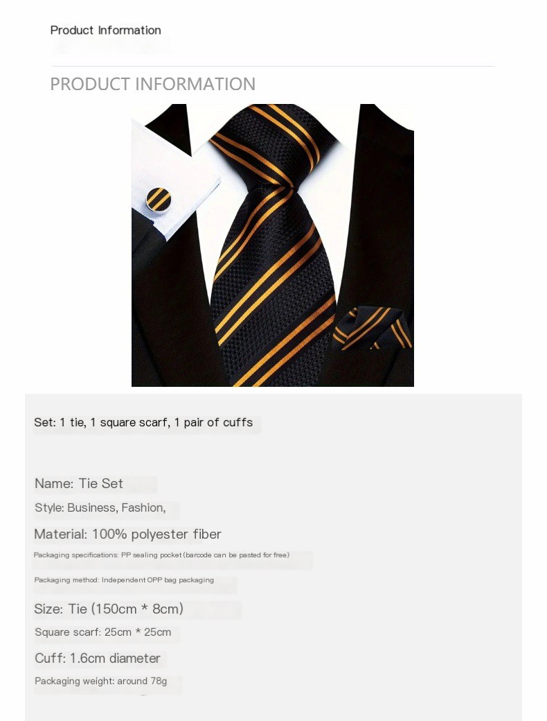 Men's Striped Tie Set