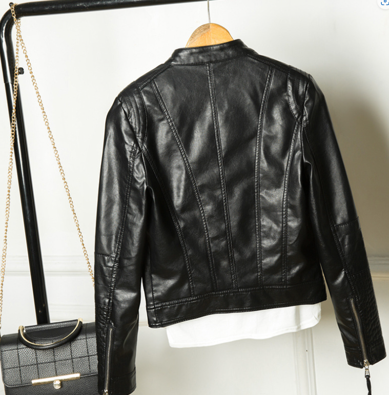 Motorcycle Leather Jacket Back View