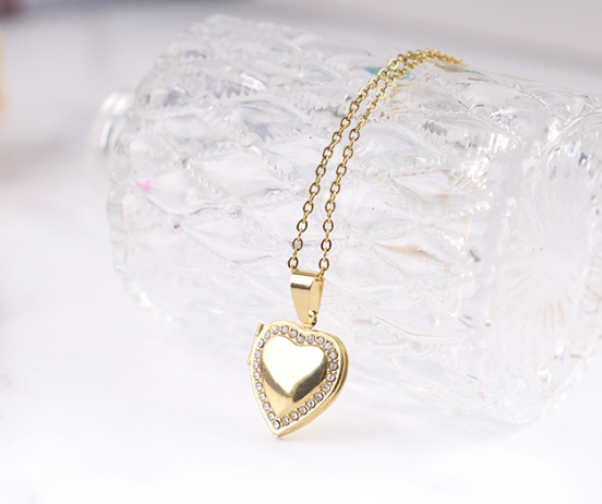 Silver Heart Locket Necklace