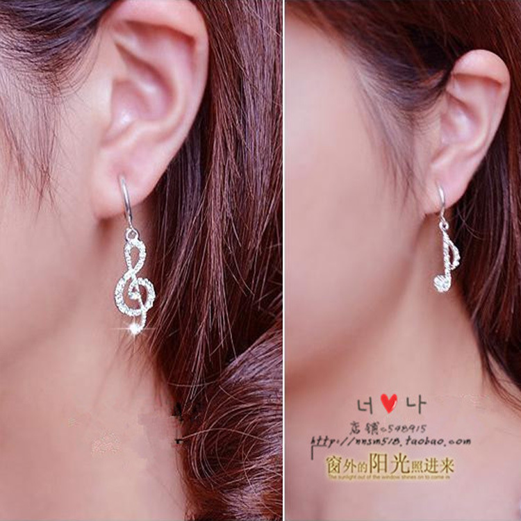 Geometric Note Music Asymmetrical Earrings