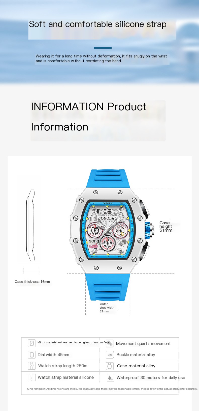 Sporty quartz watch