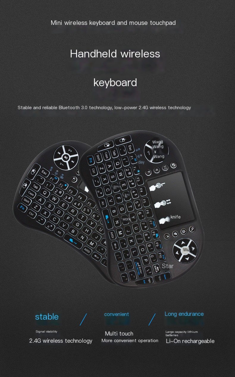 Mini Wireless Backlit Keyboard in Use