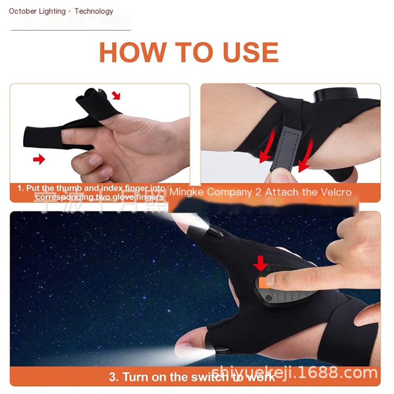 LED Finger Light Gloves Image 2