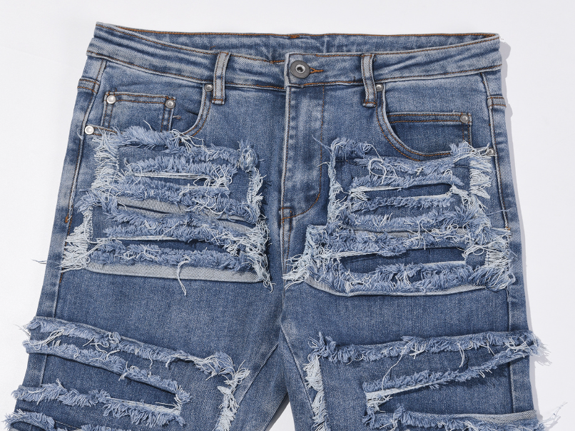 Double Layer Jeans Loose Slim Men's Trousers 4