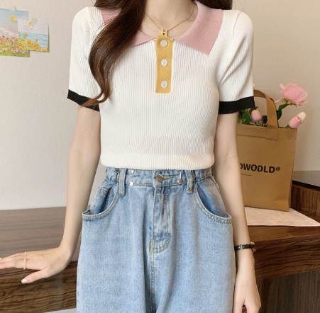 Stylish Knitted T-shirt White