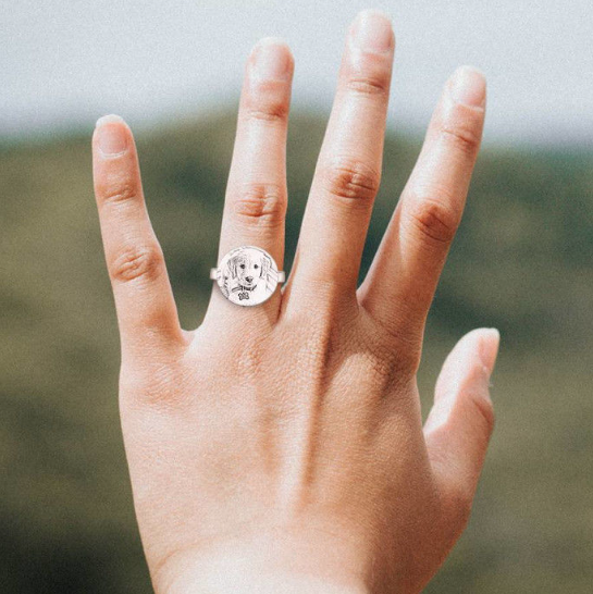 Custom Photo Charm Ring