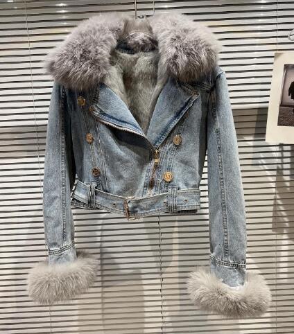 Stylish Fur Denim Jacket
