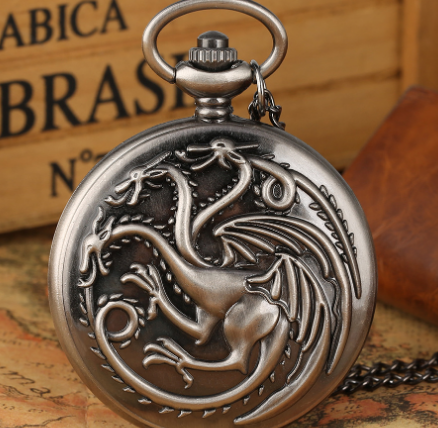 Antique Pocket Watch Necklace - White Antique