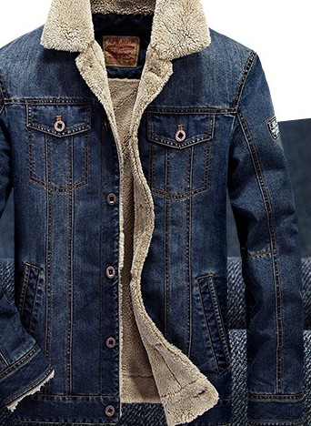 Fleece Denim Jacket Side View